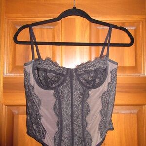 Urban Outfitters “Out From Under” Black Lace Corset Top